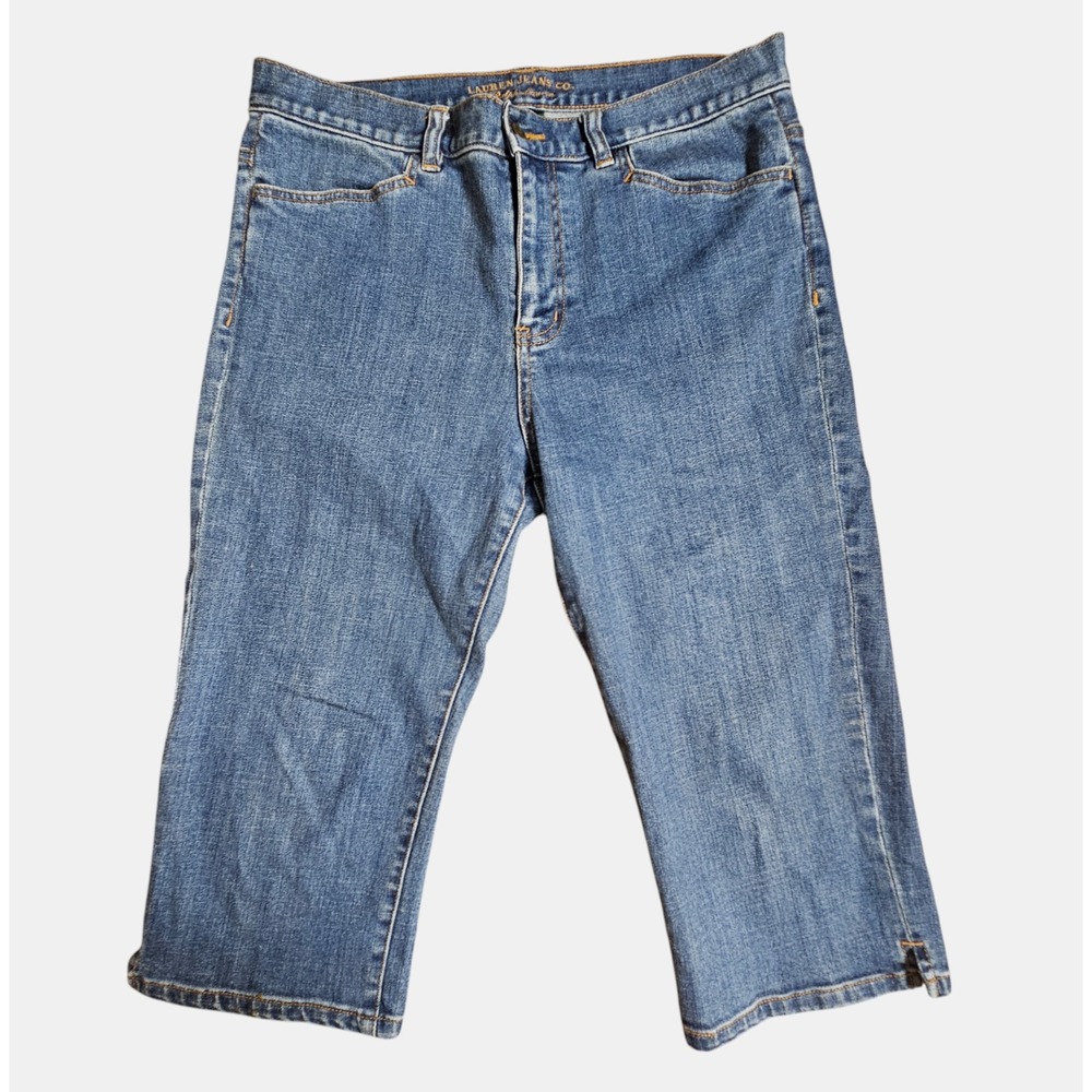 Lauren‎ Jeans Co. Ralph Lauren Capri Y2K Classic Midcalf Jean Shorts Bermuda 12P